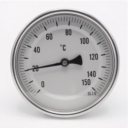 Celonerezový bimetalový teploměr s ponorným dříkem, závitový (1/2”), 0-150 ℃,  100 mm