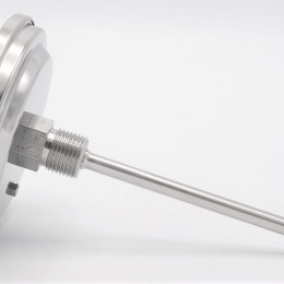 Celonerezový bimetalový teploměr s ponorným dříkem, závitový (1/2”), 0-150℃, 150 mm