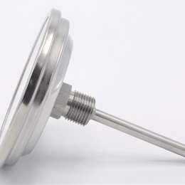 Celonerezový bimetalový teploměr s ponorným dříkem, závitový (1/2”), 0-300 ℃, 100 mm