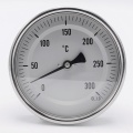 Celonerezový bimetalový teploměr s ponorným dříkem, závitový (1/2”), 0-300℃, 150 mm