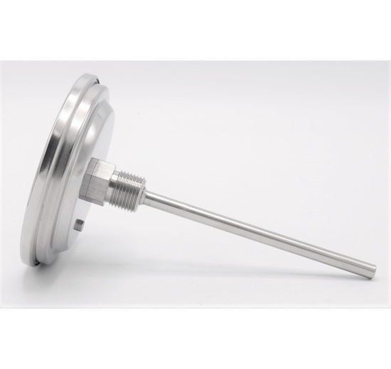 Celonerezový bimetalový teploměr s ponorným dříkem, závitový (1/2”), 0-300℃, 150 mm