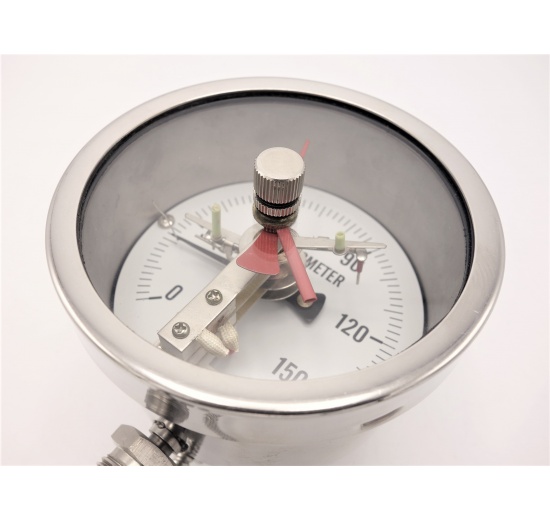 Celonerezový teploměr bimetalový se spínacími kontakty