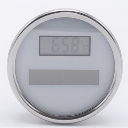 Celonerezový teploměr, digitální, solární průměr 3”,stem 6''(-50+150 °C)