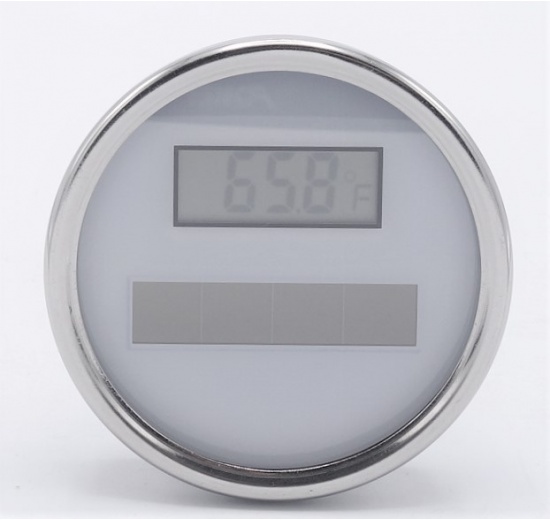 Celonerezový teploměr, digitální, solární