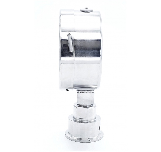 Celonerezový tlakoměr, číselník 100 mm s oddělovací membránou CLAMP do potravinářského a nápojového