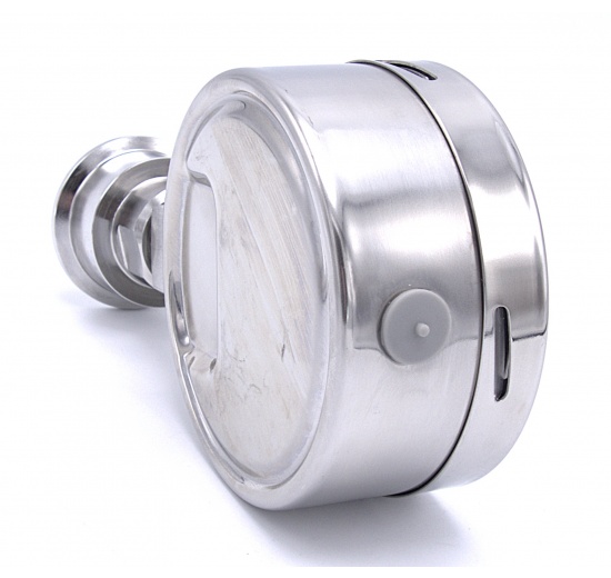 Celonerezový tlakoměr s oddělovací membránou, 100 mm, 0-4 bar, (CLAMP límeček - 50.5 mm)