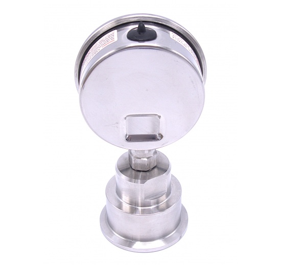 Celonerezový tlakoměr s oddělovací membránou CLAMP DIN 32676, 63mm | 0-1 bar, DN40 CLAMP - límeček 50,5 mm)