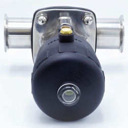 pneumaticky ovládaný membránový ventil - clamp připojení, materiál těla nerezová ocel, materiál hlavy plast