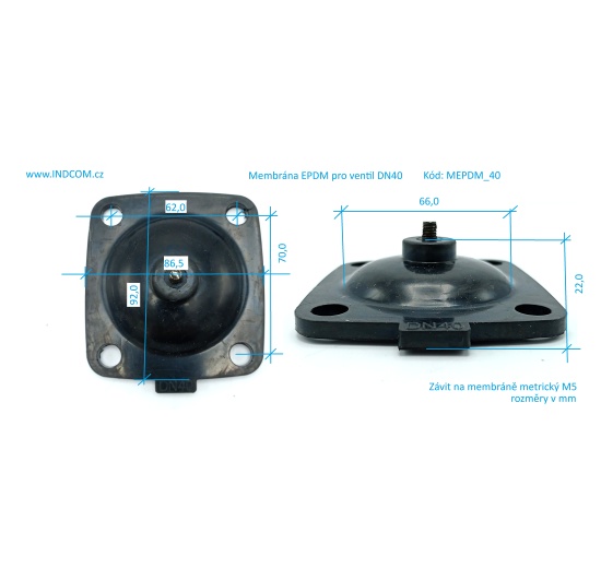 Membrána EPDM pro ventil DN40