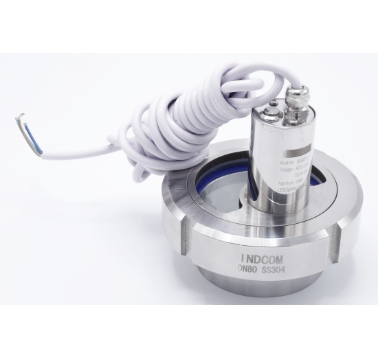 Průhledítko maticové s LED osvětlením, navařovací, DN80