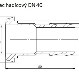 Nástavec hadicový s kuželovým hrdlem DN40