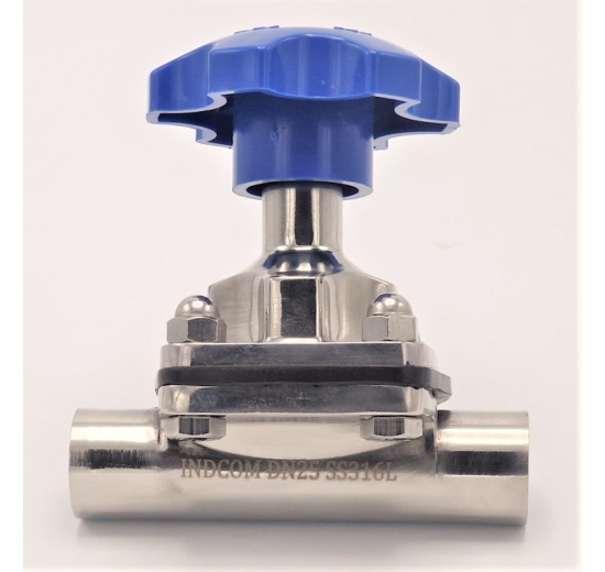 Membránový ventil, navařovací S-S, EPDM