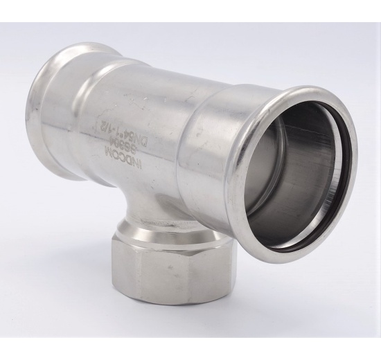 T-kus, lisovací F/F(závit vnitřní)/F 54_1 1/2"_54, materiál nerezová ocel