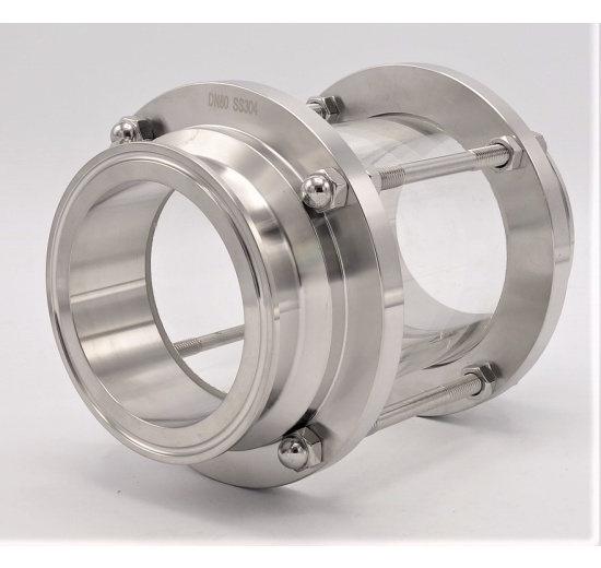 Průhledítko potrubní DN80, CLAMP připojení dle DIN 32676