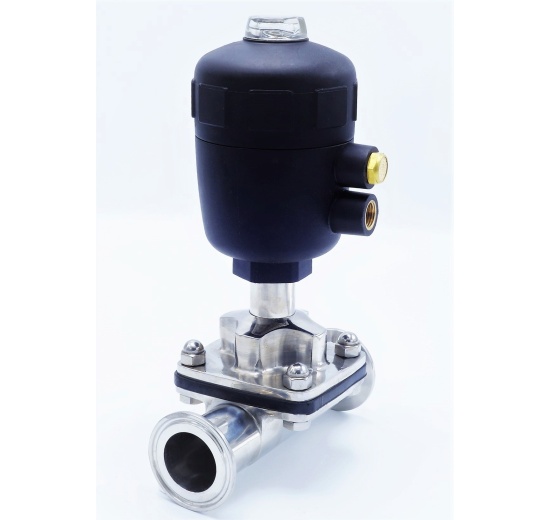 pneumaticky ovládaný membránový ventil, připojení clamp, límeček 50,5 mm