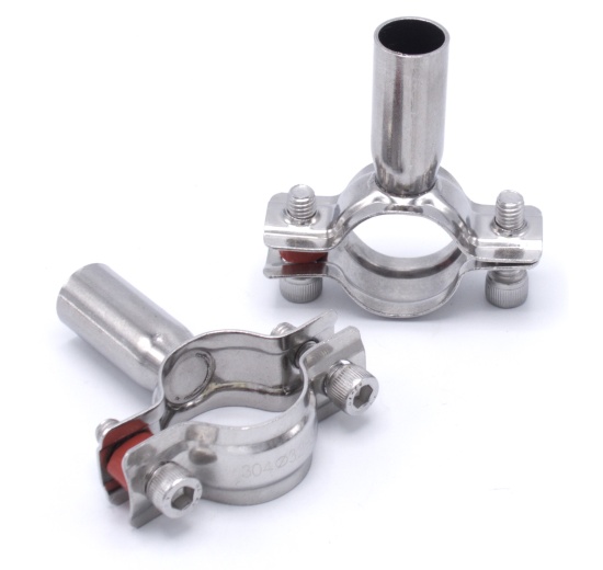 Objímka potrubní dvoudílná bez gumy, dvoušroubková, nerezová ocel 1.4301_ 32-34 mm