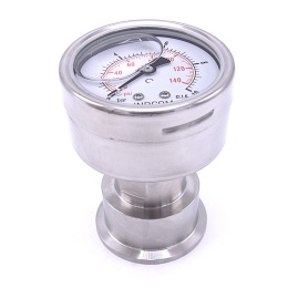 Tlakoměr 63 mm (zadní připojení) s oddělovací membránou CLAMP DIN 32676 | 0-10 bar, (clamp-50,5mm)