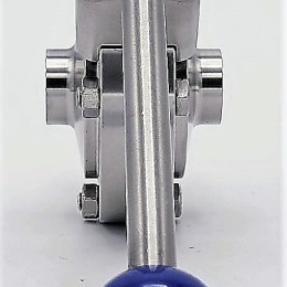 Nerezová klapka přímá, navařovací typ S-S  DN20 (22x1.5 mm)