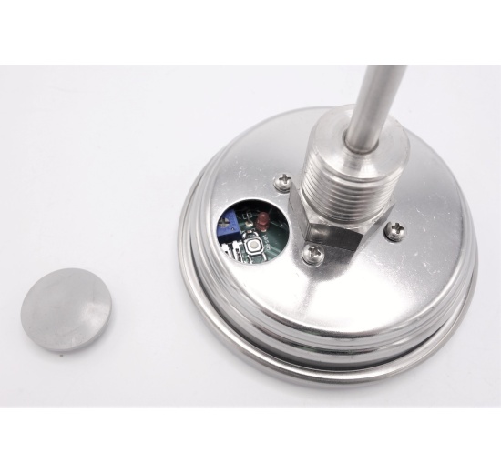 Celonerezový teploměr, digitální, solární průměr 3”,stem 6''(-50+150 °C)