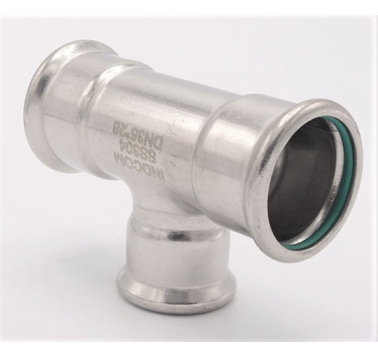 T-kus, lisovací,redukovaný, nerezový F/F/F 35_28_35
