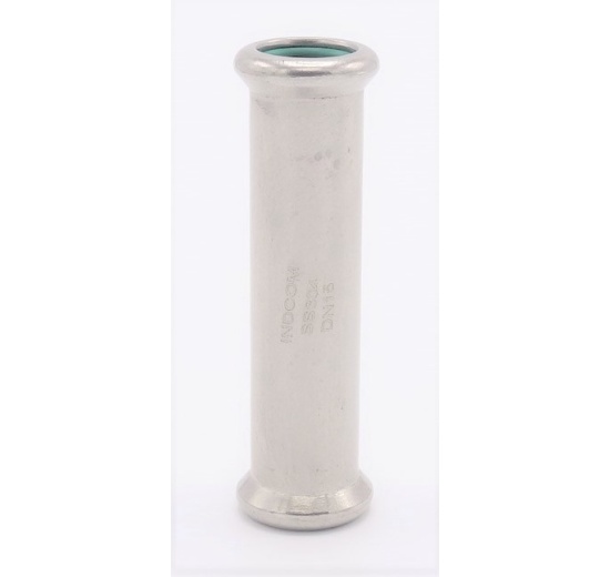 Hrdlo lisovací prodloužené 15 mm, nerezové