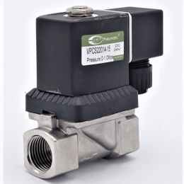 Nerezový elektromagnetický ventil 2/2, G 1/2", DC24V, NC