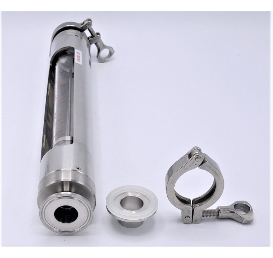 Plováčkový průtokoměr /rotametr/ nerezový, clamp DN25, 250-2500 litr/hod.