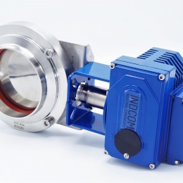 elektrický servomotor s nerezovou přímou klapkou DN100