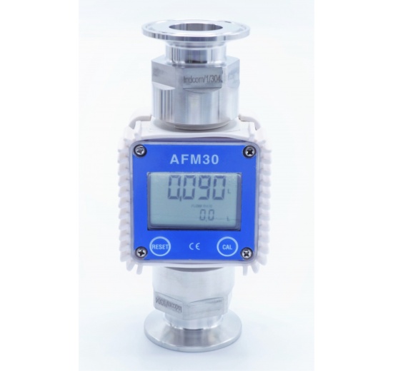 elektronický turbínový průtokoměr s clamp závitovými adaptéry