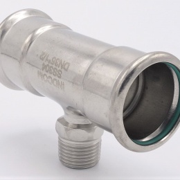 T-kus, lisovací F/M(závit vnější)/F 35_1/2"_35, nerez