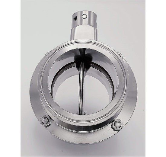 Nerezová klapka přímá, clamp typ C-C DN80 (límeček 106mm)