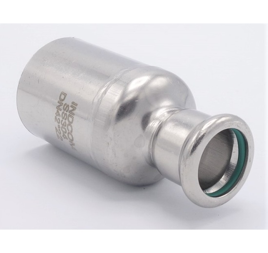 Lisovací redukce (redukovaná vsuvka) M/F 42/22 mm, nerez