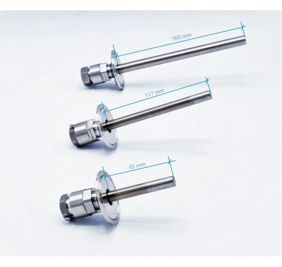 teploměrové jímky s clamp límečkem - délka 100 mm, 150 mm a 200 mm