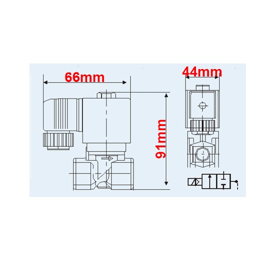Nerezový elektromagnetický ventil 2/2, G 1/2", DC24V, NC