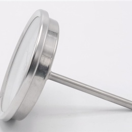 Celonerezový bimetalový teploměr s ponorným dříkem, do jímky 0-200 ℃, 100 mm