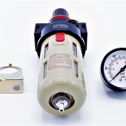 filtr s redukčním ventilem a plastovým ochranným košem, do 10 bar, připojení G 1/2"