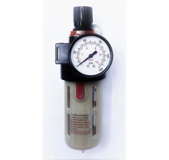 filtr s redukčním ventilem a plastovým ochranným košem, G 1/2", do 10 bar