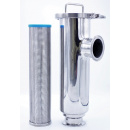 náhled produktu Filtre tubulaire, cornier CLAMP, sanitaire | type C-C, DN65, filtre intérieur 0,5 mm