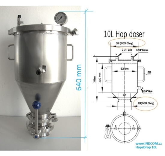 Hopsdrop - nádoba pro studené chmelení | Hops Drop 10L