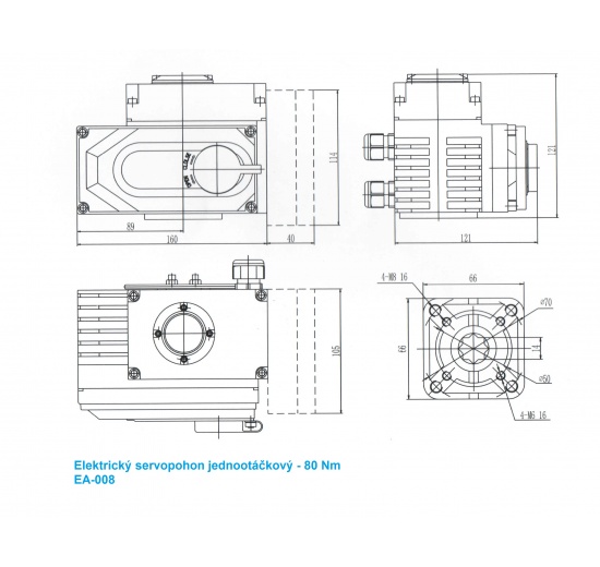 jednootáčkový elektromotor - rozměry