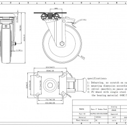 Kolečka transportní, otočná, nerezová, průměr 125 mm