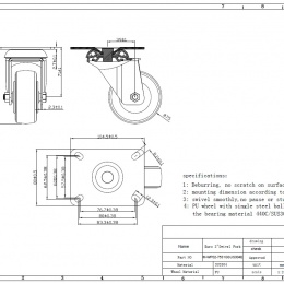 Kolečka transportní, otočná, nerezová, průměr 75 mm