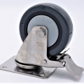 Kolečka transportní, otočná, s brzdou, nerezová, průměr 100 mm