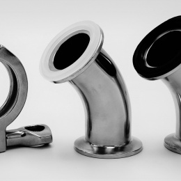 Kolena CLAMP připojení  45° Potrubní spoje v potravinářském a nápojovém průmyslu