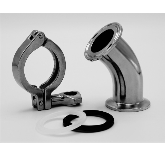 Kolena CLAMP připojení  45° Potrubní spoje v potravinářském a nápojovém průmyslu