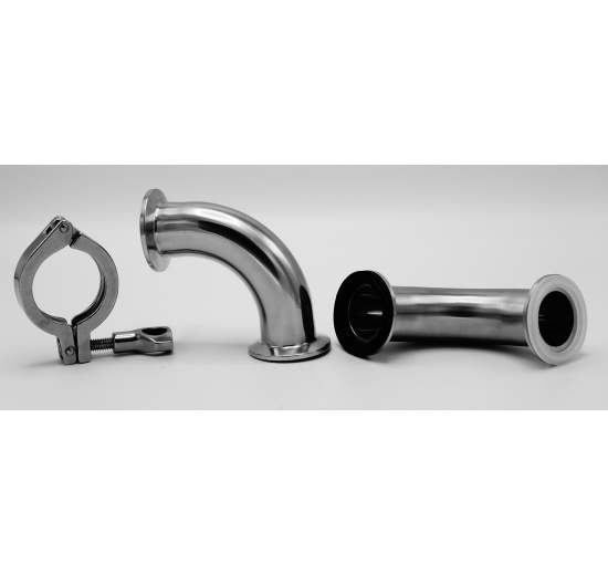 Kolena spojení CLAMP  úhel 90° Potrubní spoje v potravinářském a nápojovém průmyslu