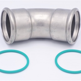 Koleno 45°, lisovací, nerezová ocel