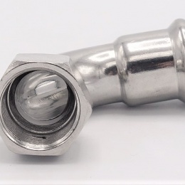 Koleno 90°, lisovací, F/závit vnitřní 18 mm_3/4", nerezová ocel