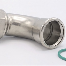 Koleno 90°, nerezové, lisovací, F/závit vnitřní 35 mm_1 1/4"