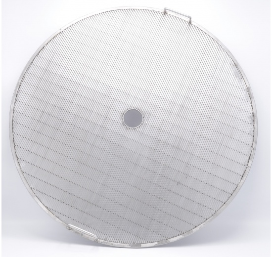 kruhové, nerezové, olemované, štěrbinové síto vyrobené